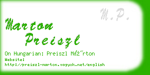 marton preiszl business card